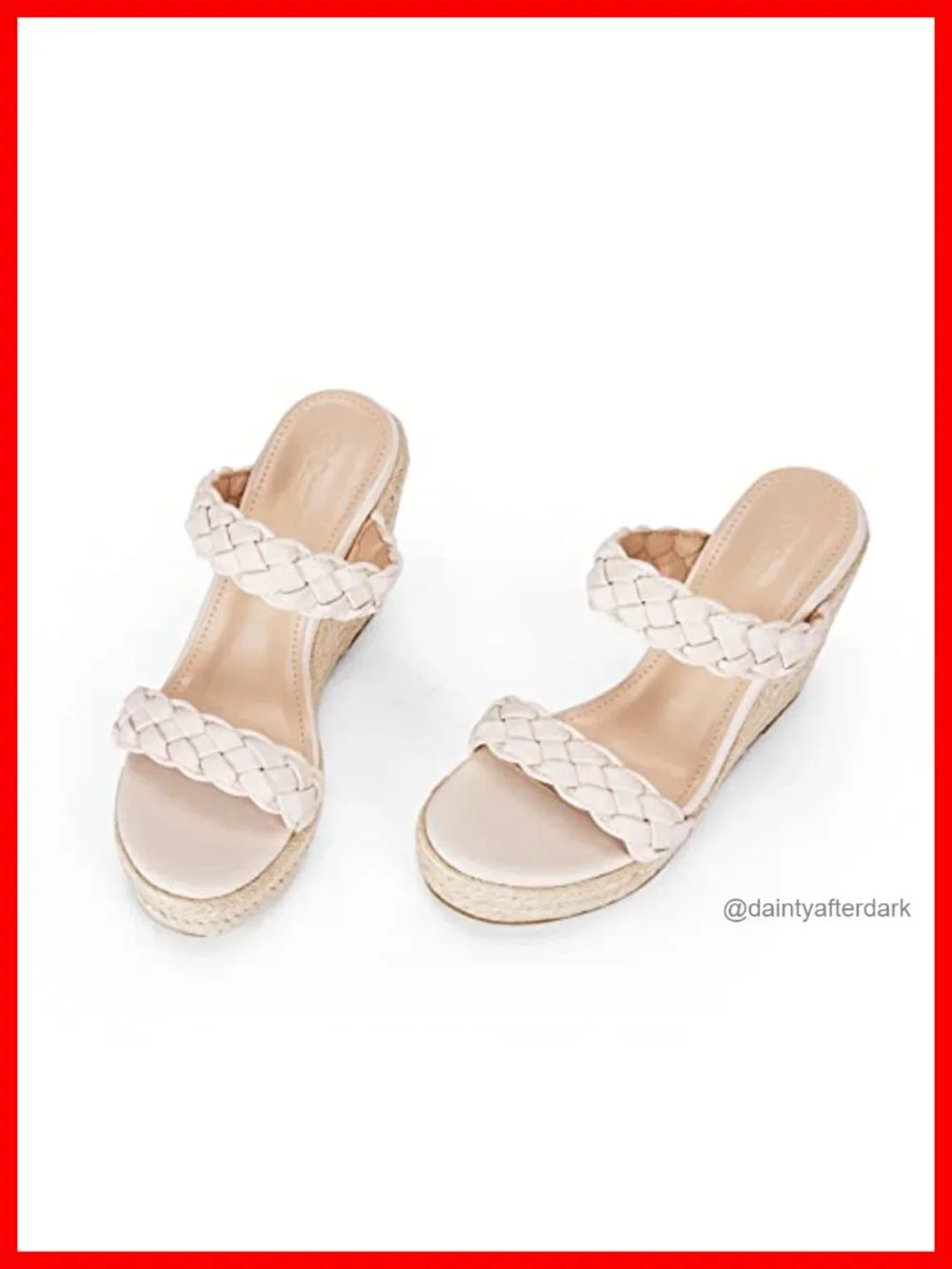 Women's Suede Slide Sandals Espadrilles Woven Wedge Platform